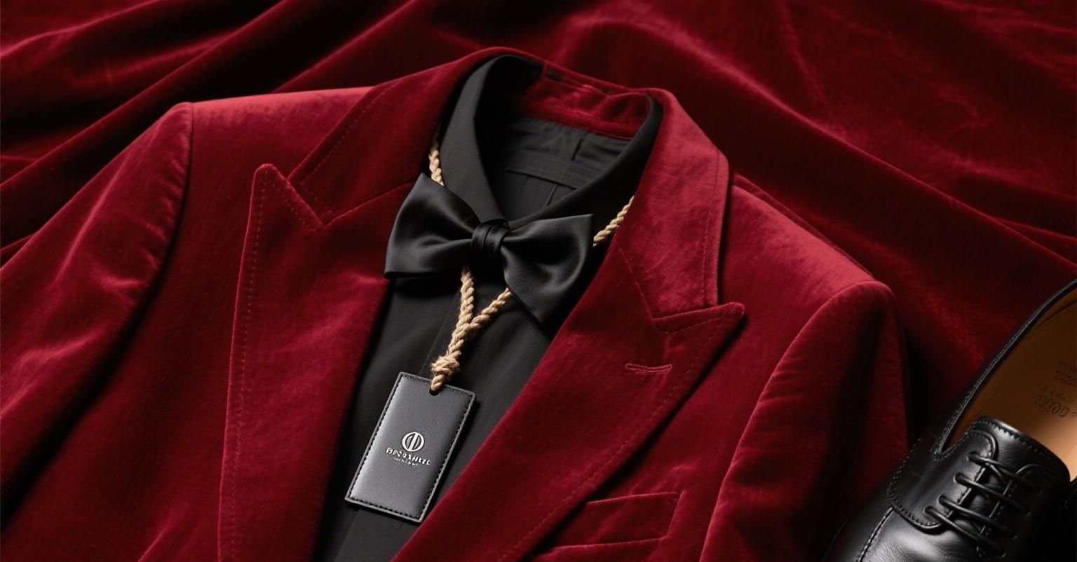Branded apparel hang tag on luxury clothing